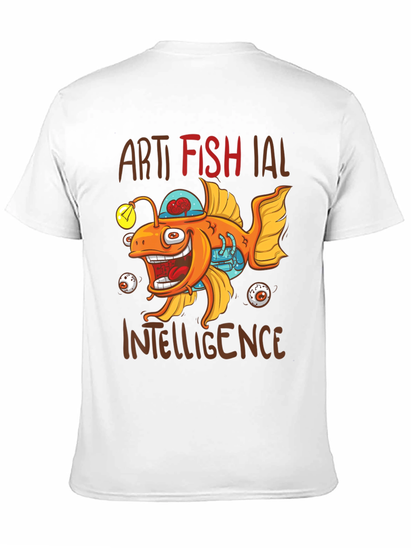 Artificial Fish Intelligence Black Graphic Tee