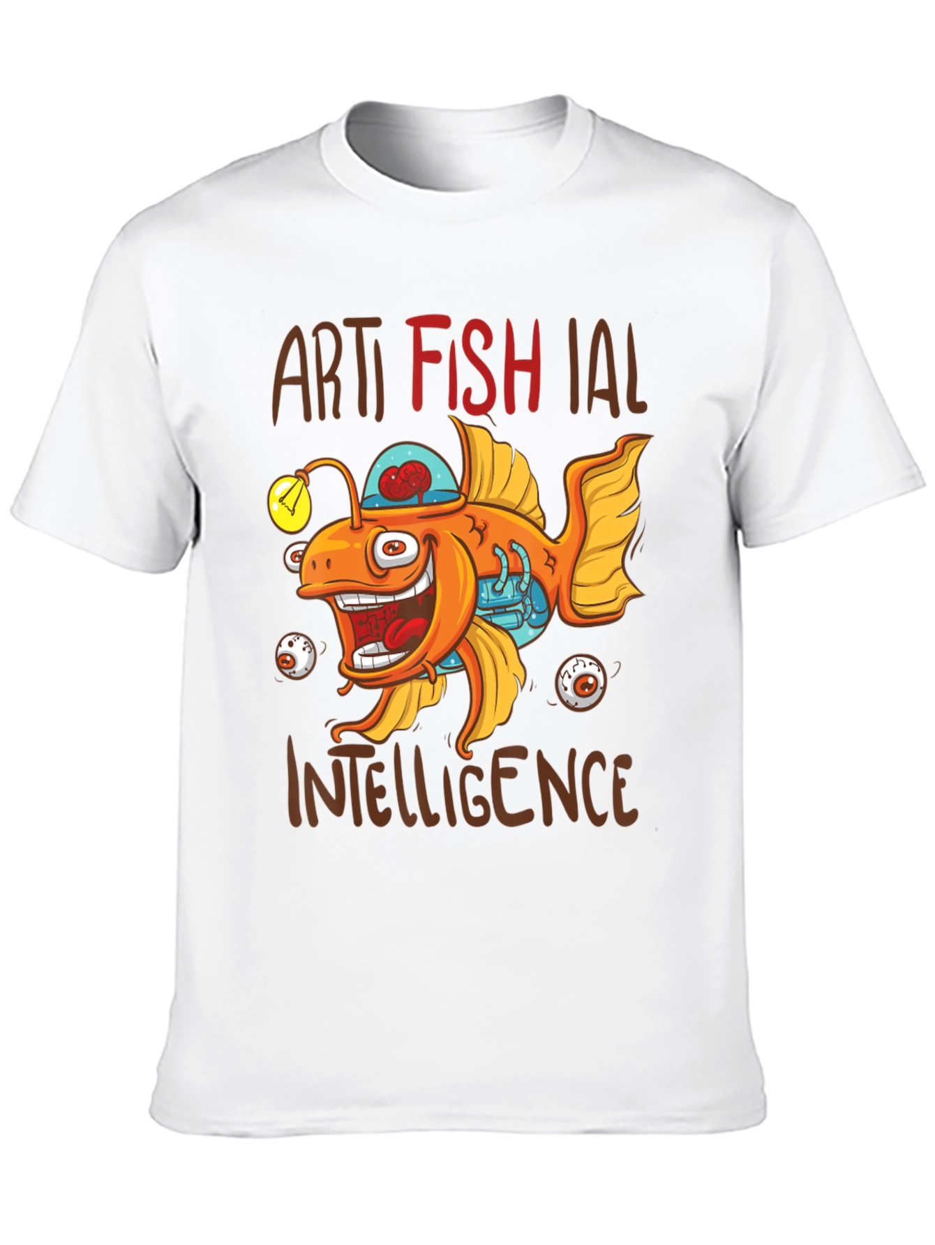 Artificial Fish Intelligence Black Graphic Tee