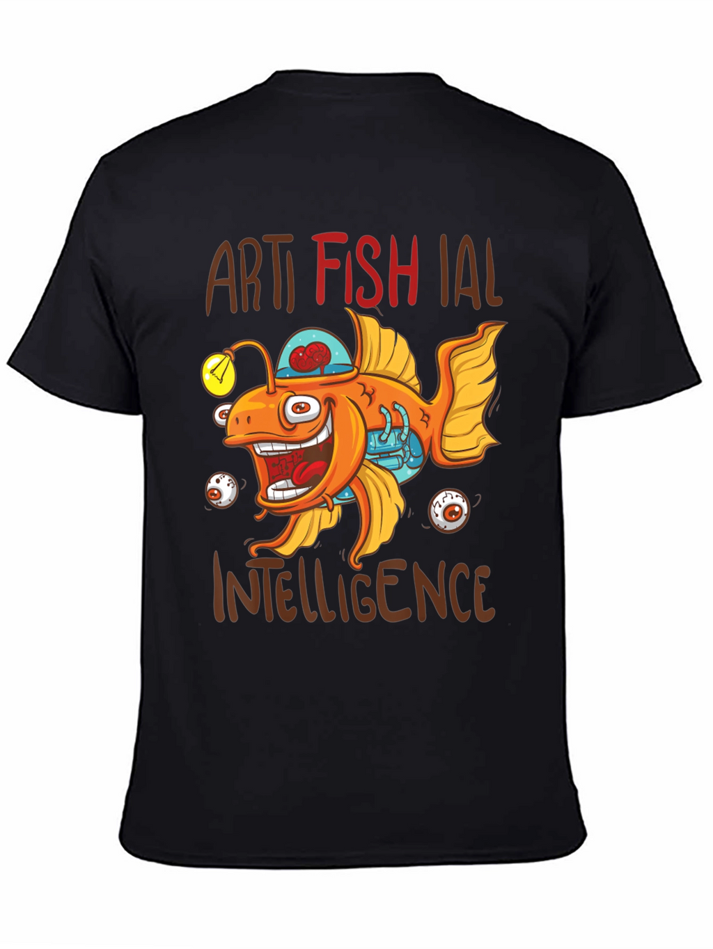 Artificial Fish Intelligence Black Graphic Tee
