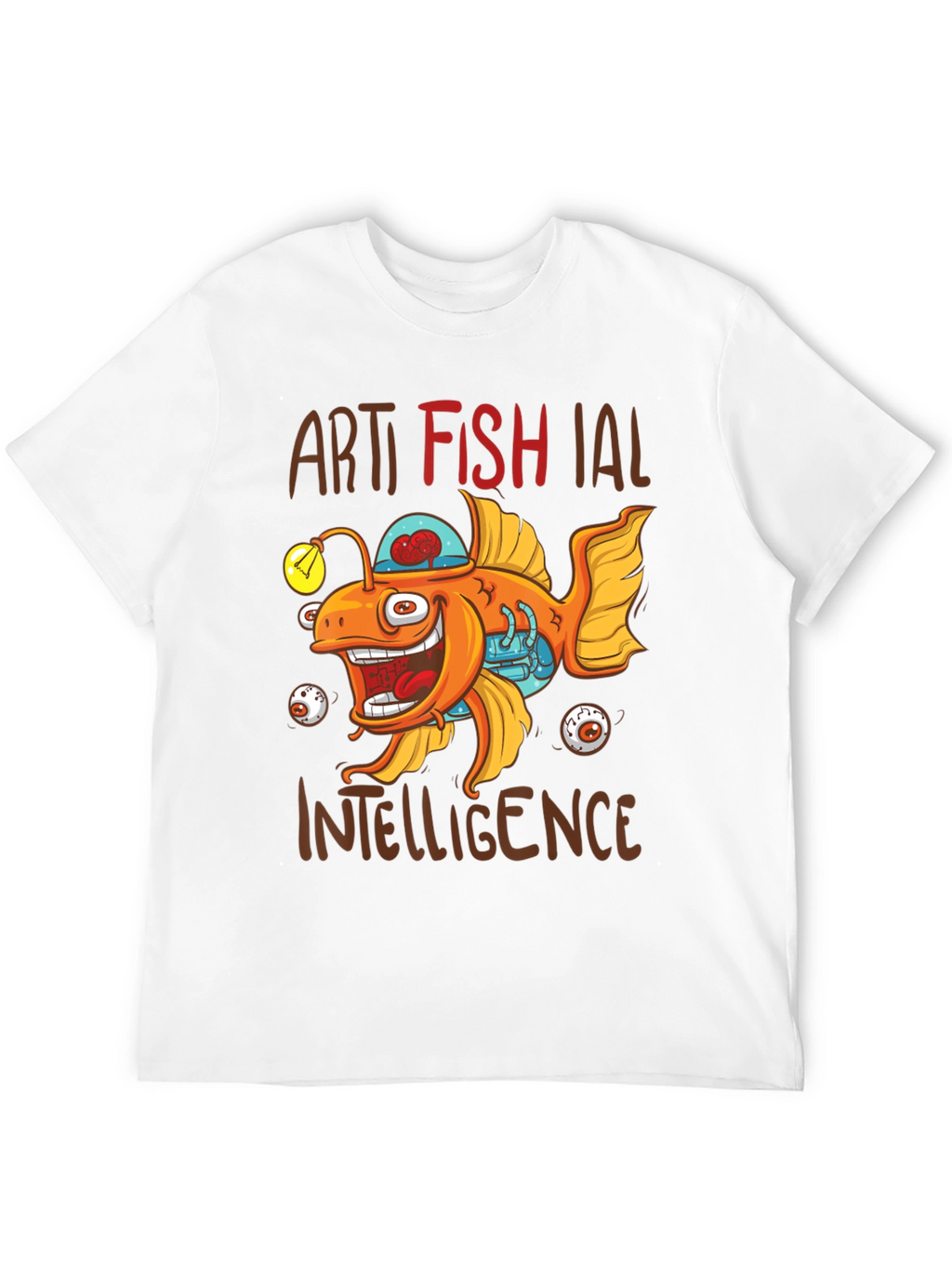 Artificial Fish Intelligence Black Graphic Tee