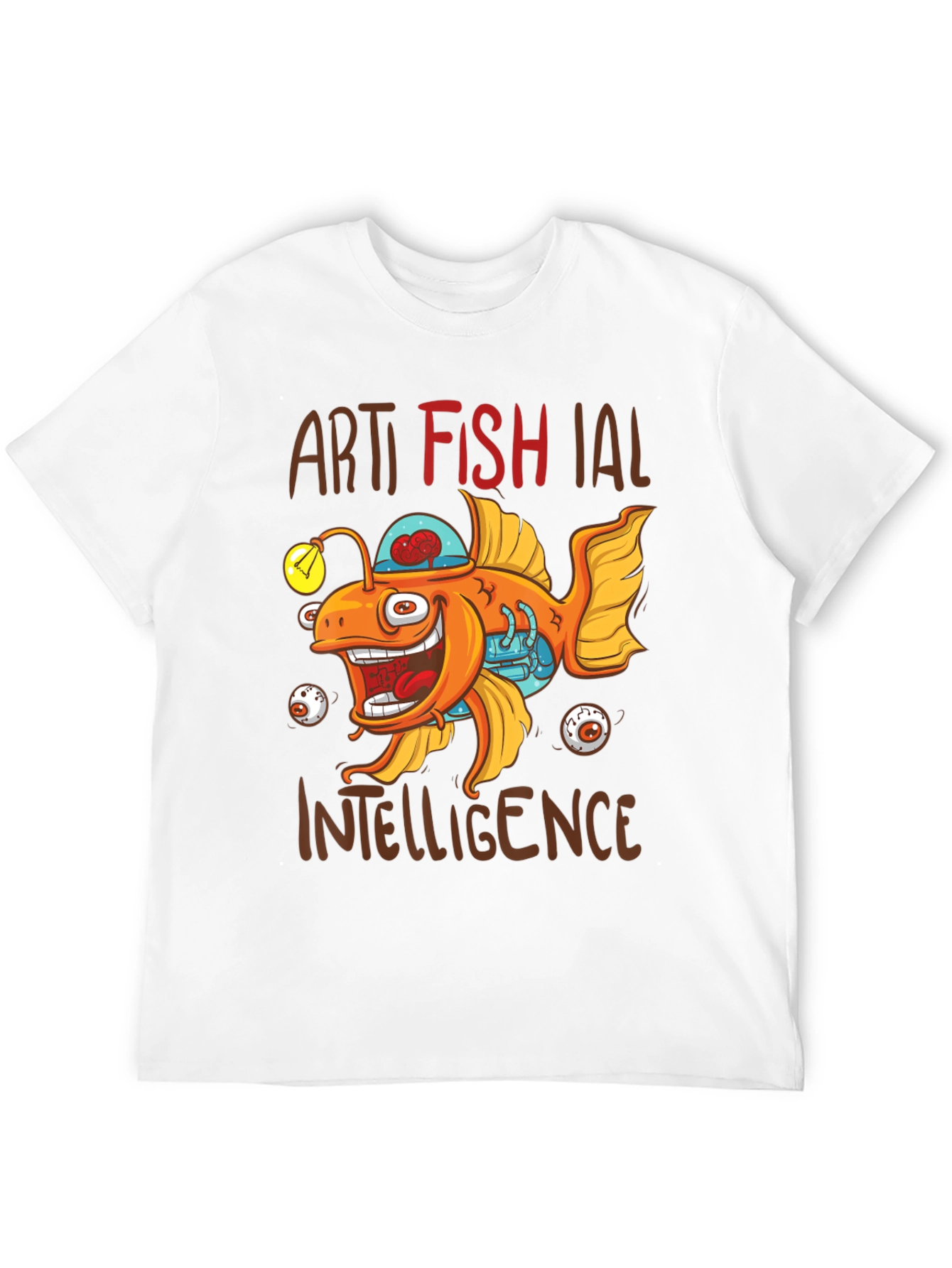 Artificial Fish Intelligence Black Graphic Tee