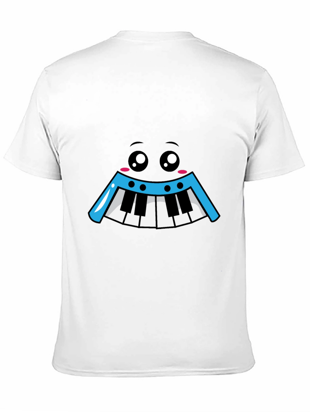 Kawaii Piano Face Black T-Shirt