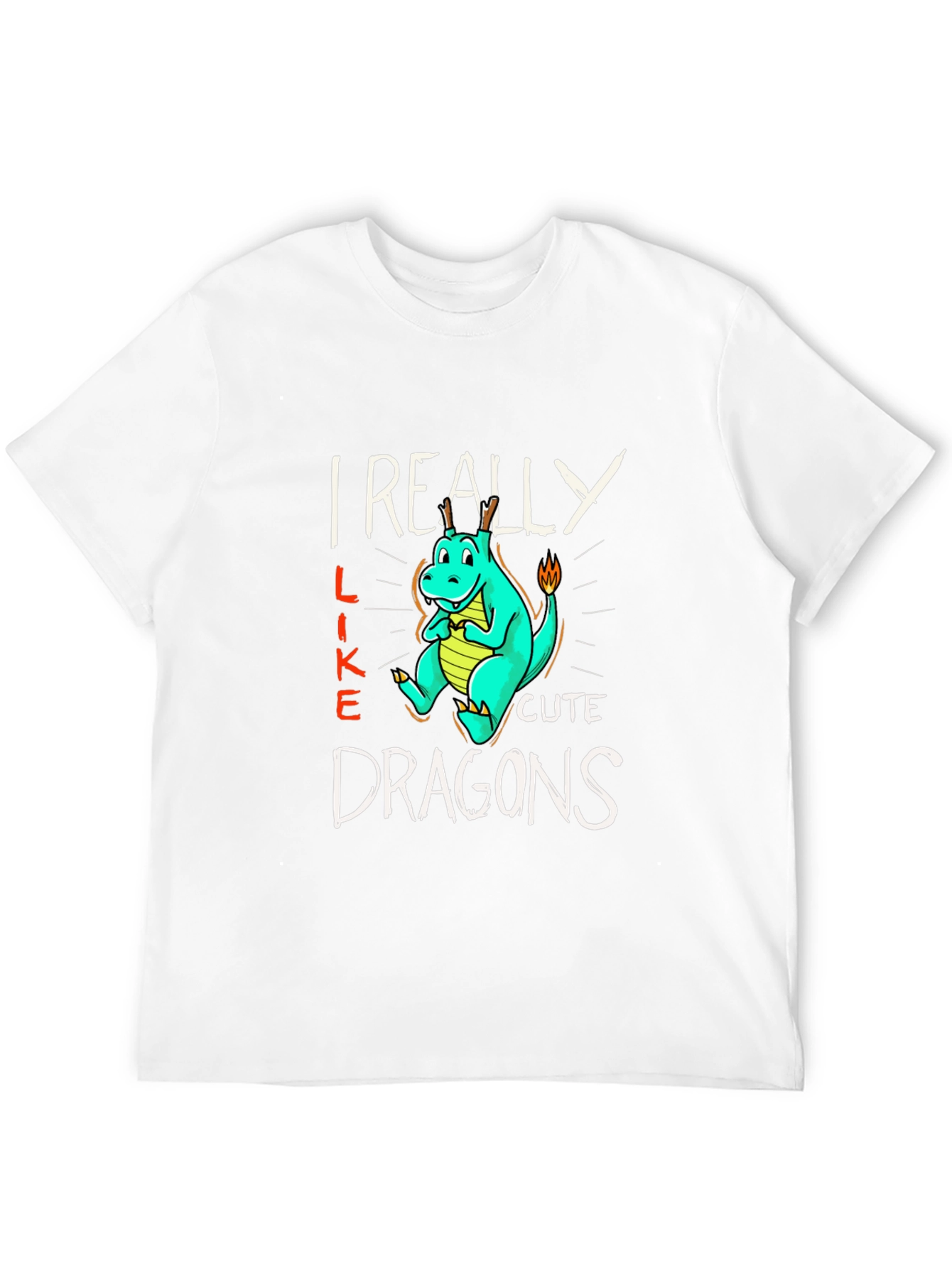 Cute Dragon T-Shirt - I Really Like Dragons Graphic Tee