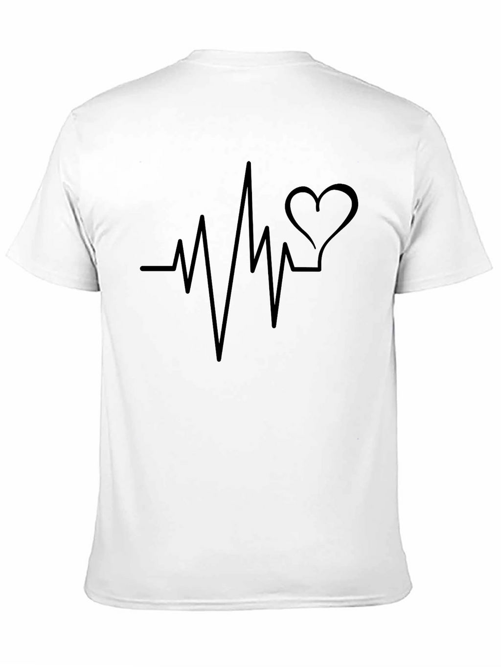 Heartbeat Heart Love Graphic Mens Black T-Shirt