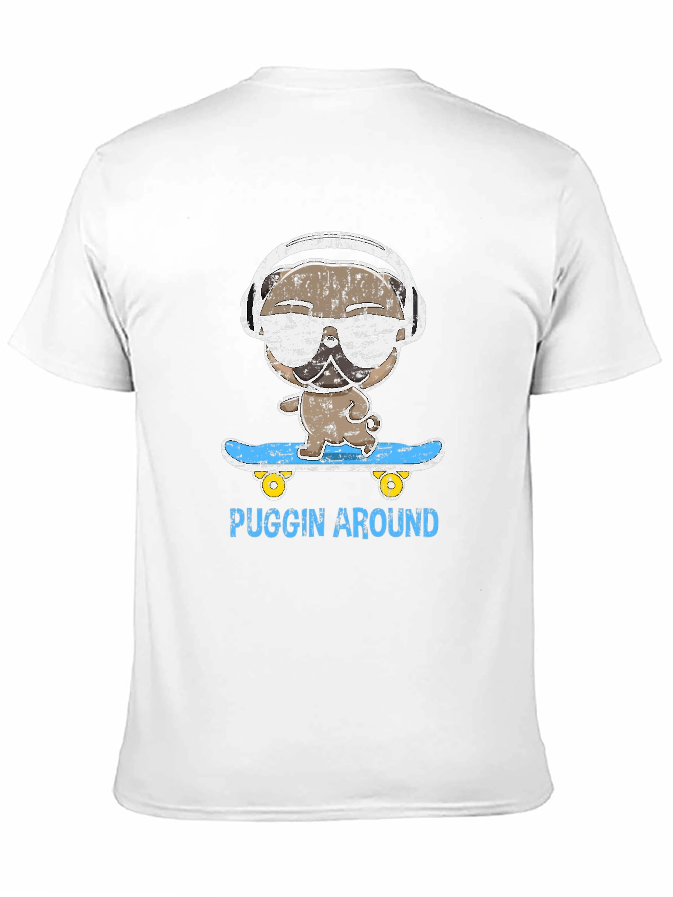 Puggin Around T-Shirt - Skateboard Pug
