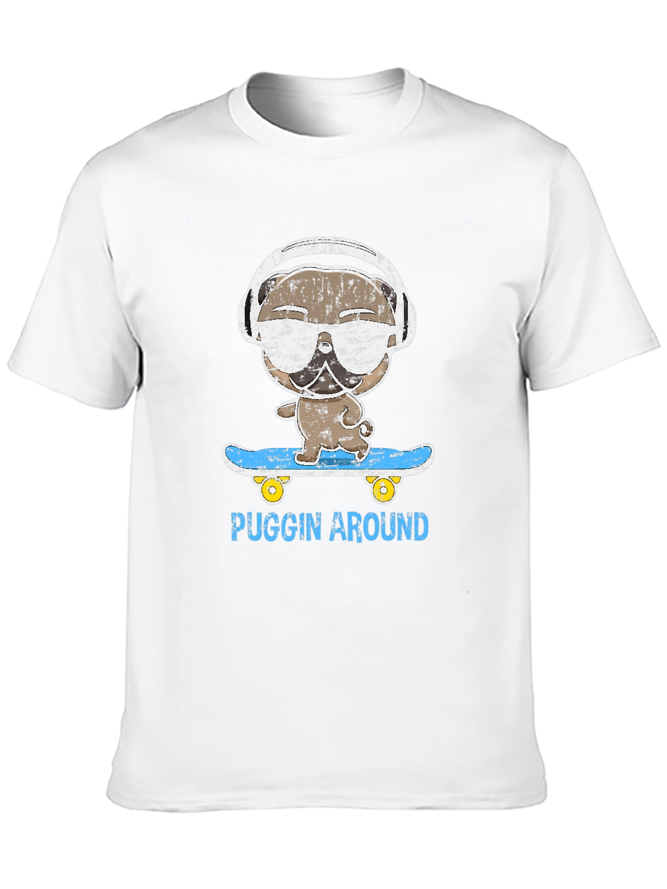 Puggin Around T-Shirt - Skateboard Pug