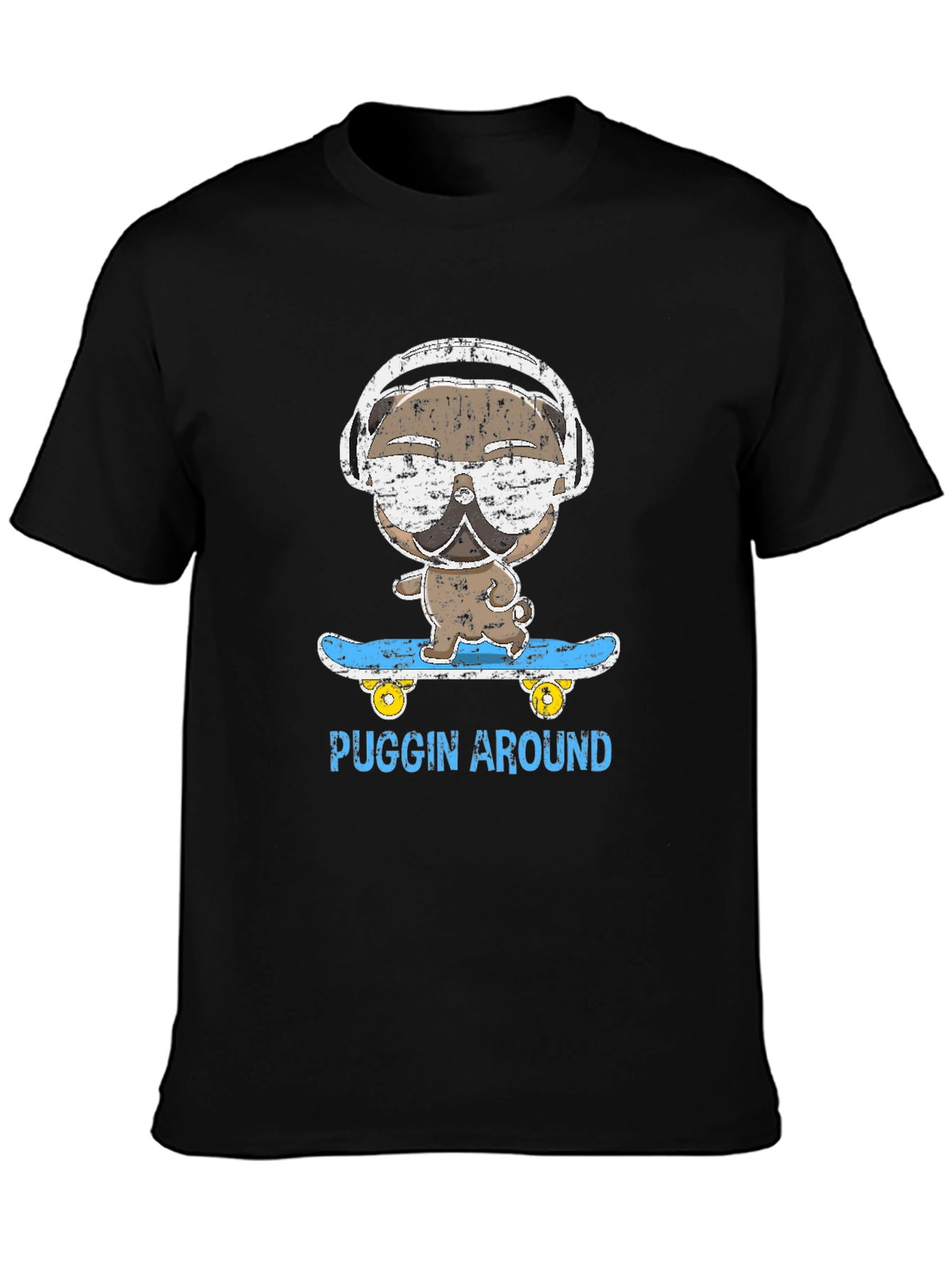 Puggin Around T-Shirt - Skateboard Pug