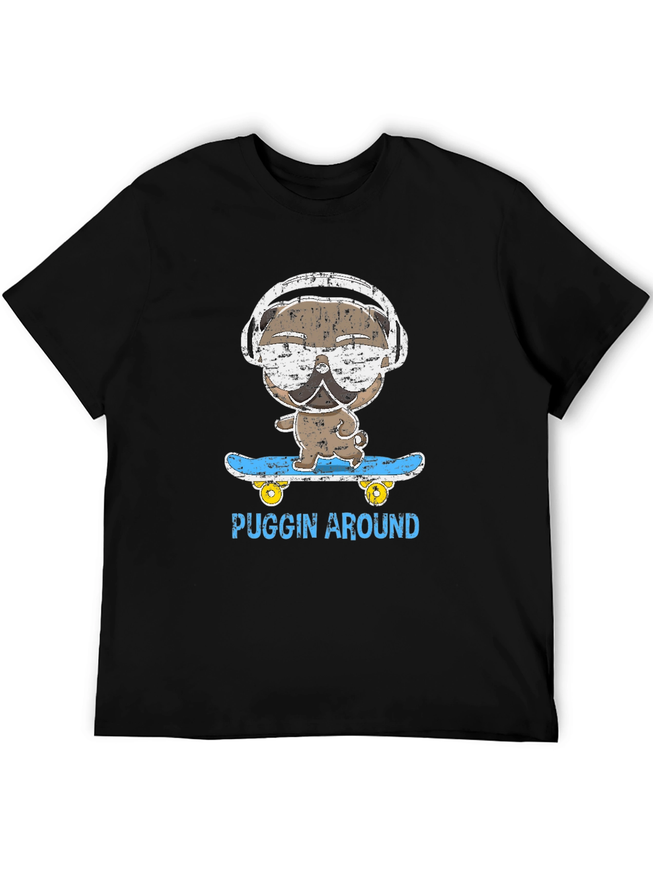 Puggin Around T-Shirt - Skateboard Pug