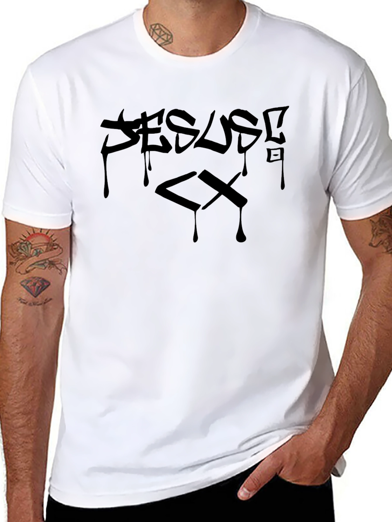 Jesus Cx T-Shirt - Graffiti Drip Design