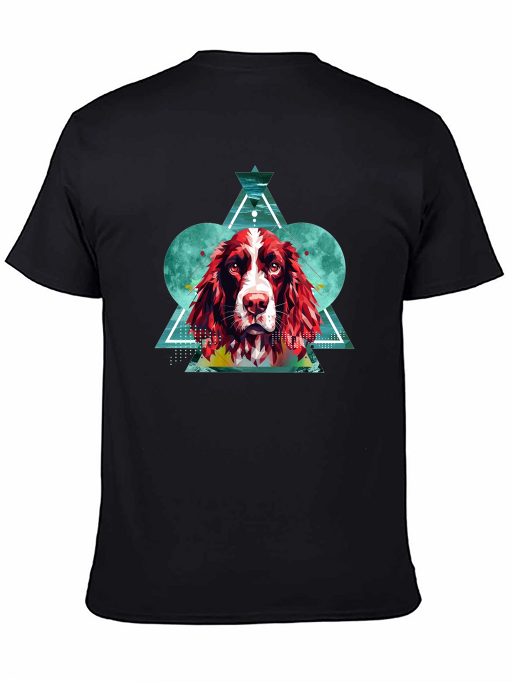 Dog Graphic Print Mens Black T-Shirt