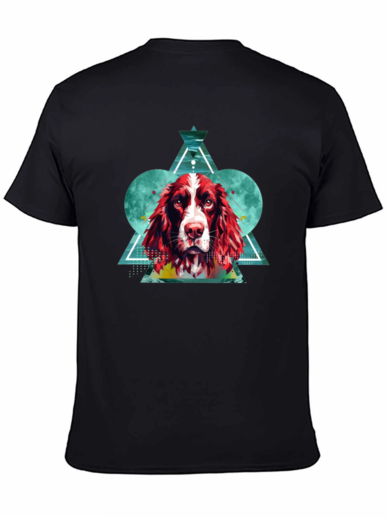 Dog Graphic Print Mens Black T-Shirt