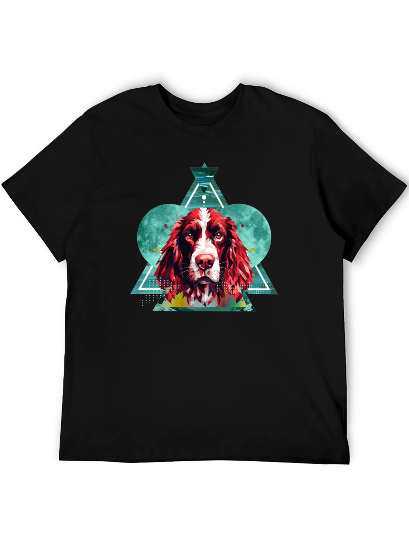 Dog Graphic Print Mens Black T-Shirt