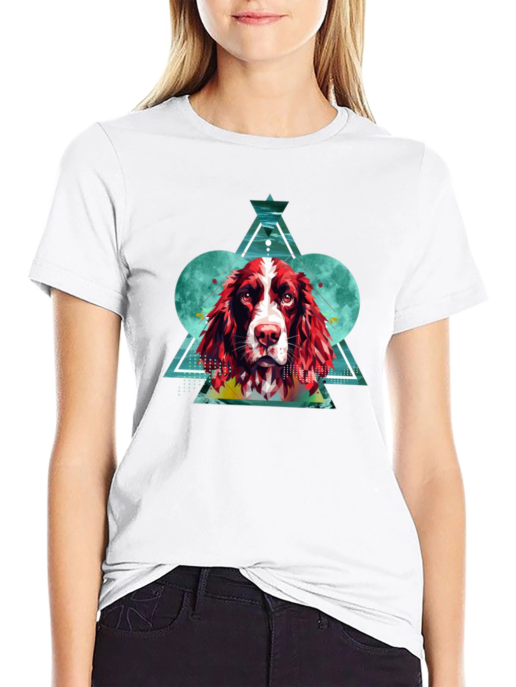 Dog Graphic Print Mens Black T-Shirt