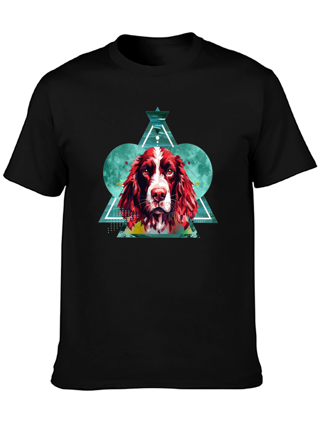 Dog Graphic Print Mens Black T-Shirt