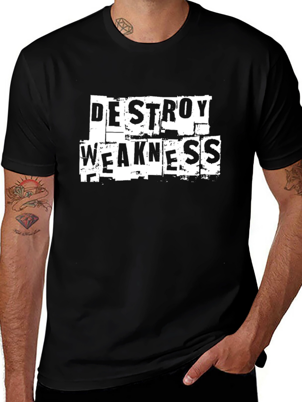 Destroy Weakness Graphic Tee - Black