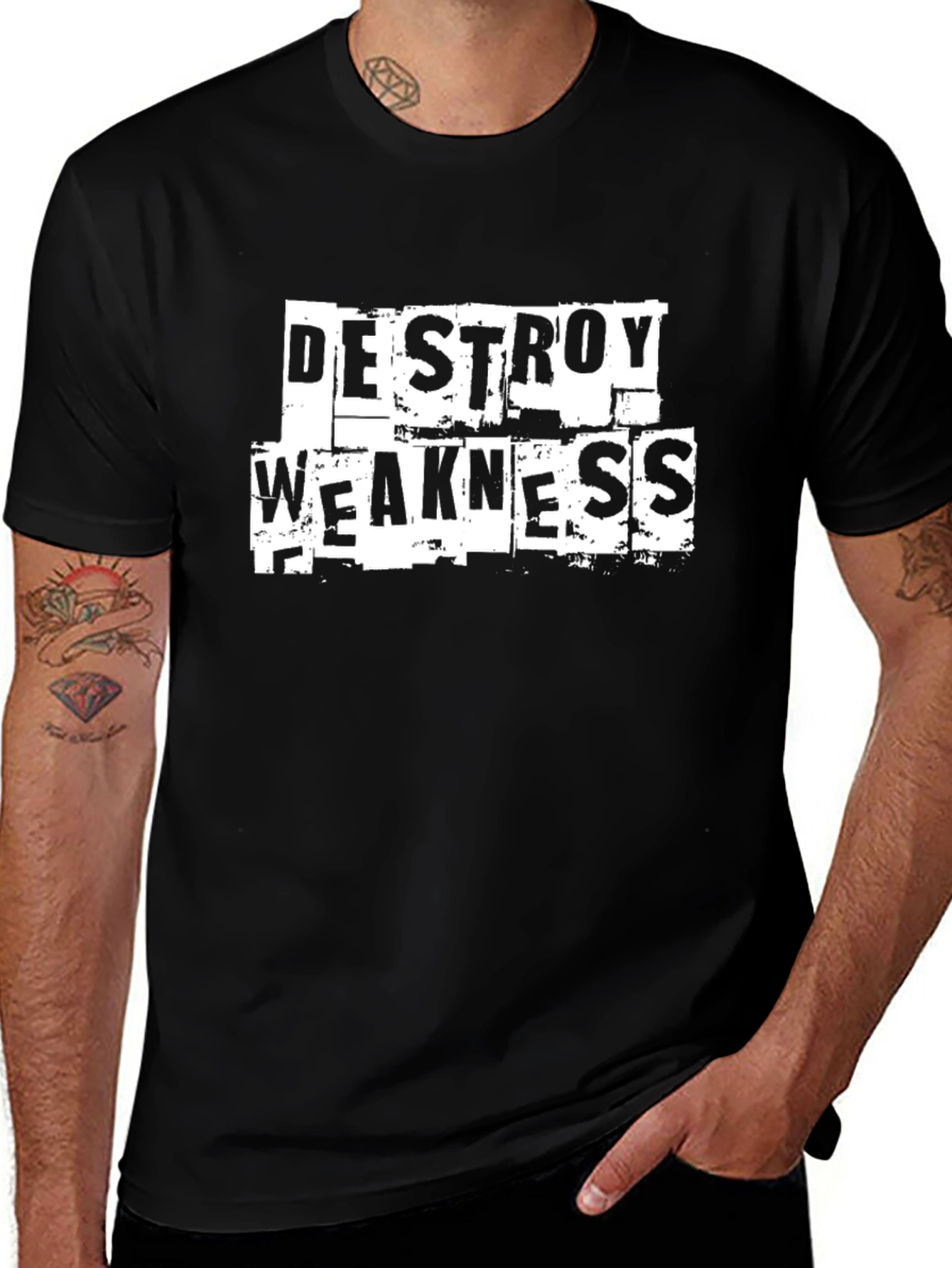 Destroy Weakness Graphic Tee - Black