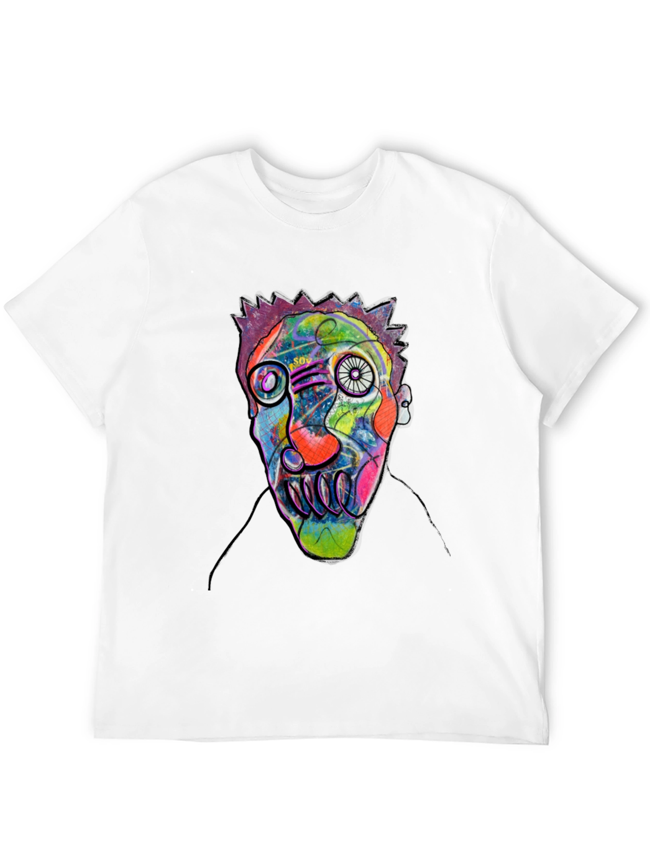 Abstract Face Art Black T-Shirt