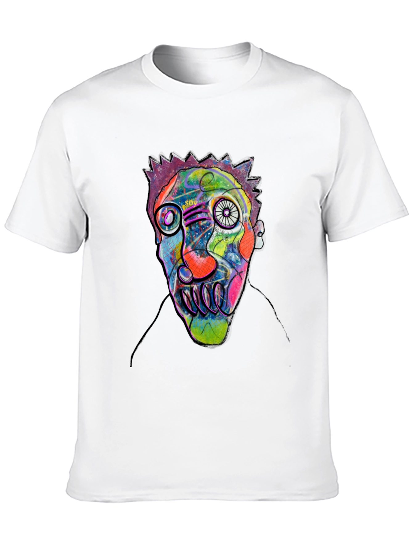 Abstract Face Art Black T-Shirt