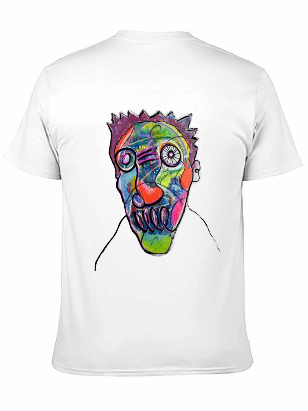 Abstract Face Art Black T-Shirt