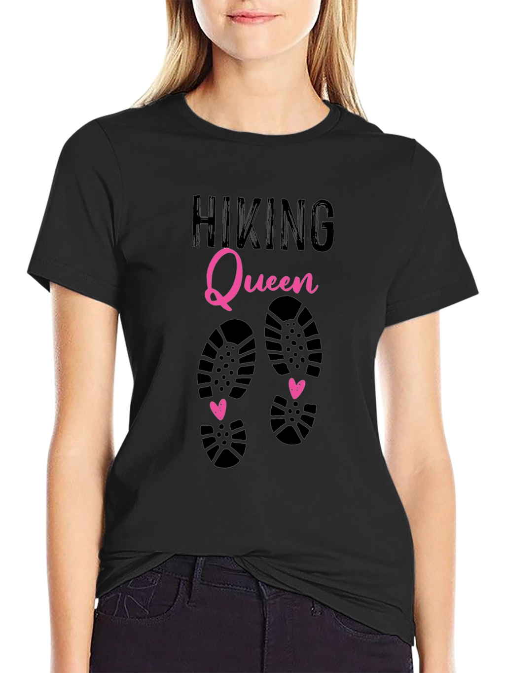 Hiking Queen Graphic T-Shirt - Black