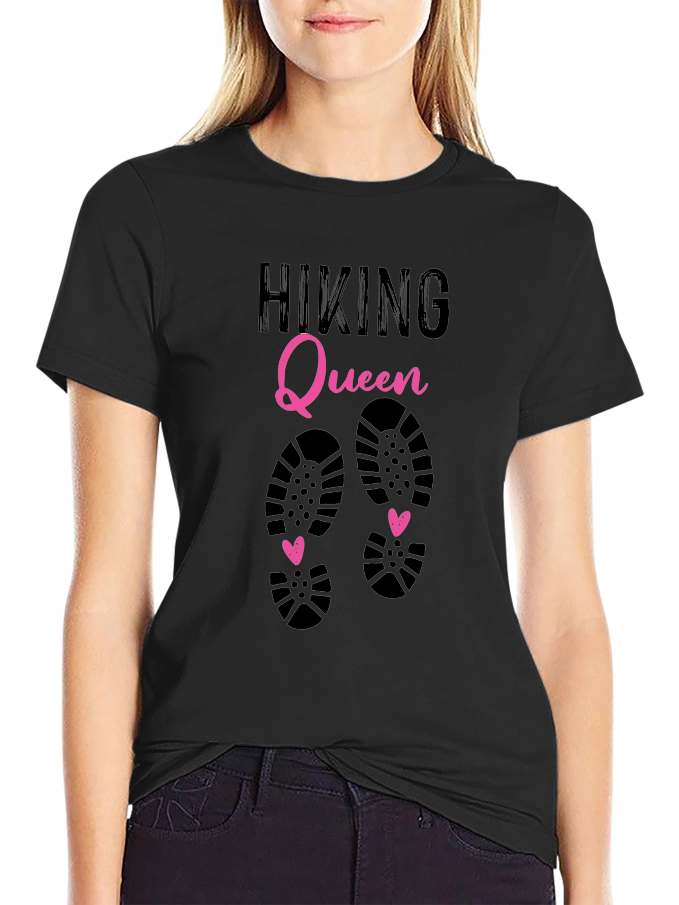 Hiking Queen Graphic T-Shirt - Black