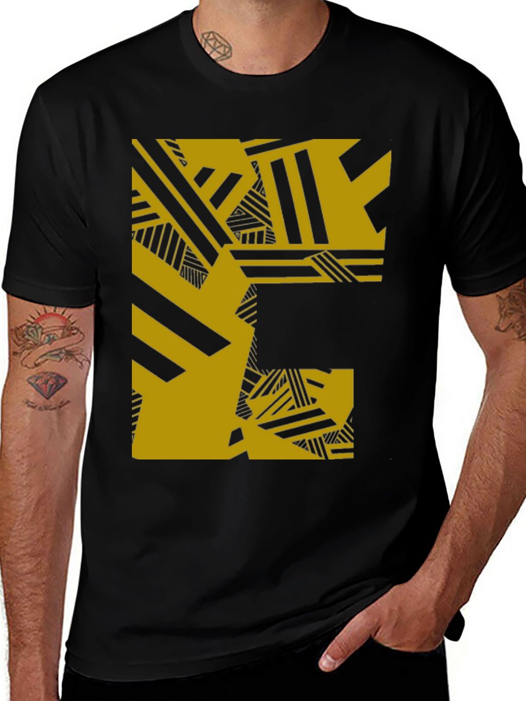 Abstract Graphic Tee - Black