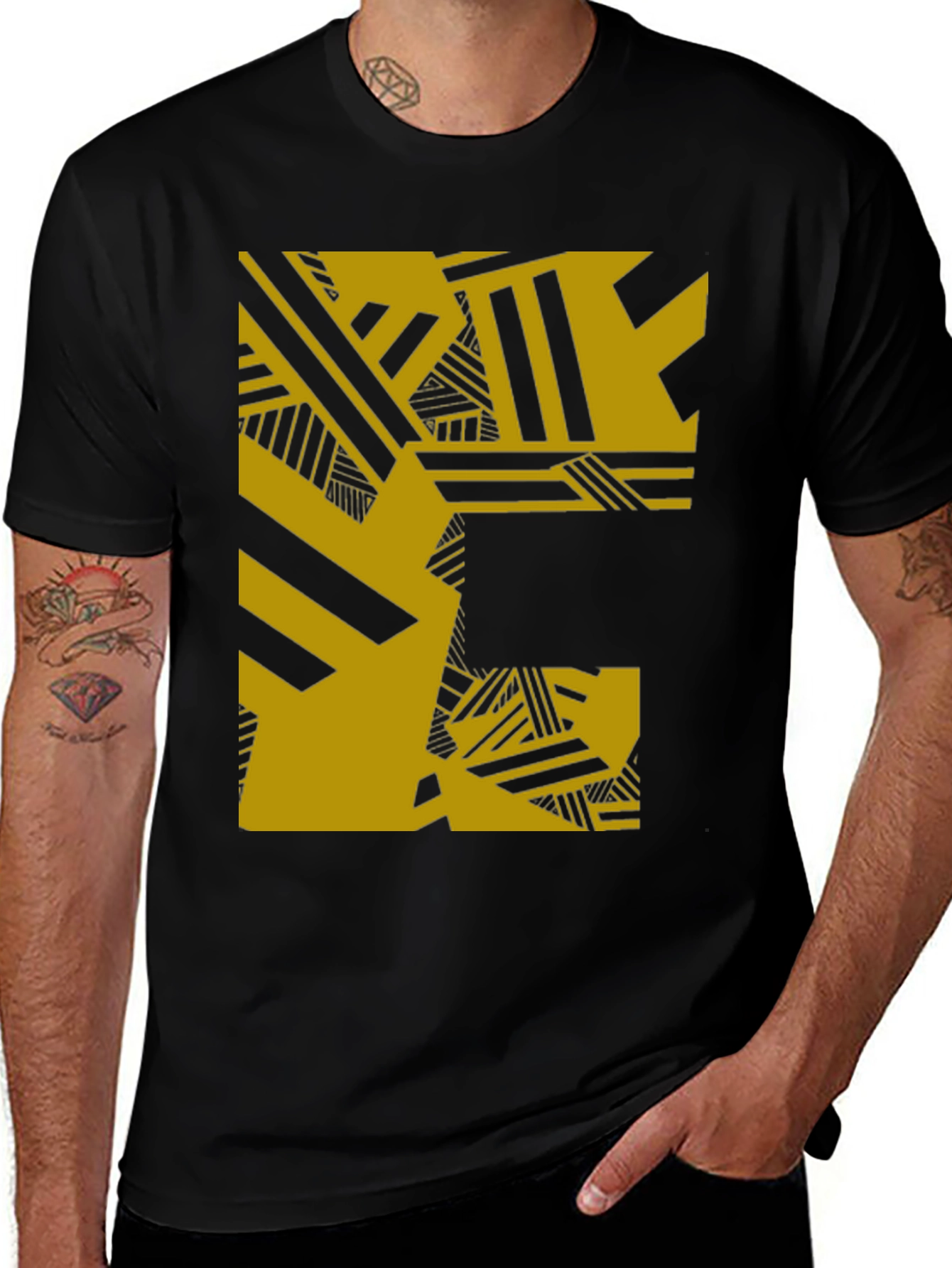 Abstract Graphic Tee - Black
