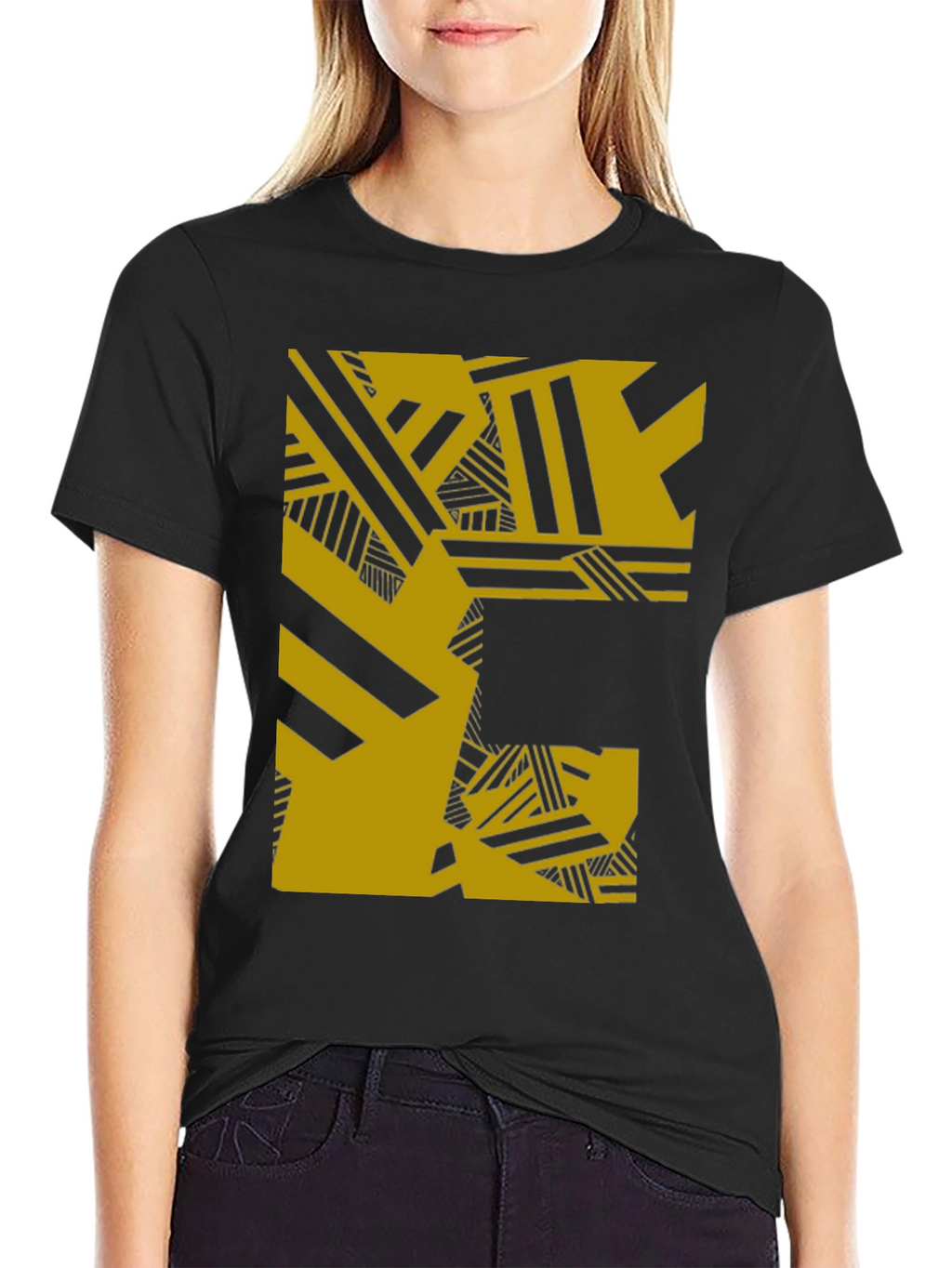Abstract Graphic Tee - Black