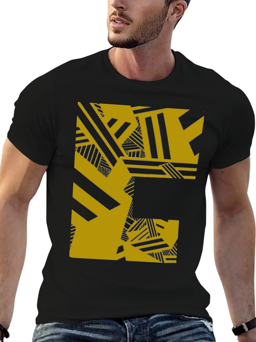 Abstract Graphic Tee - Black
