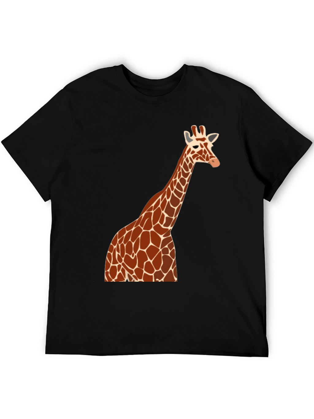 Giraffe Graphic Tee - Black Cotton Blend