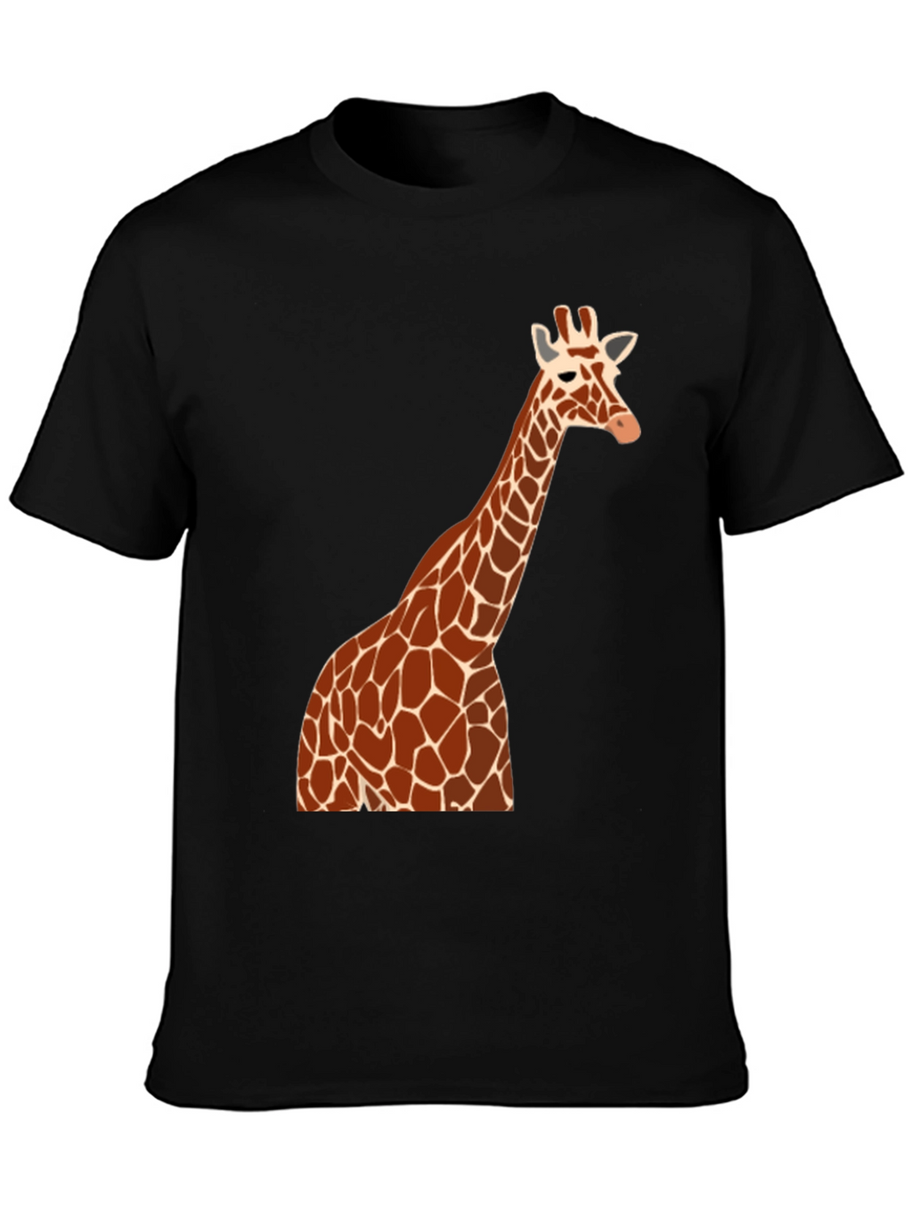 Giraffe Graphic Tee - Black Cotton Blend