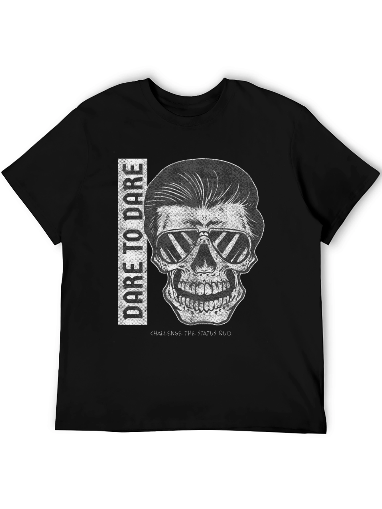 Dare to Dare Skull Graphic Tee - Black