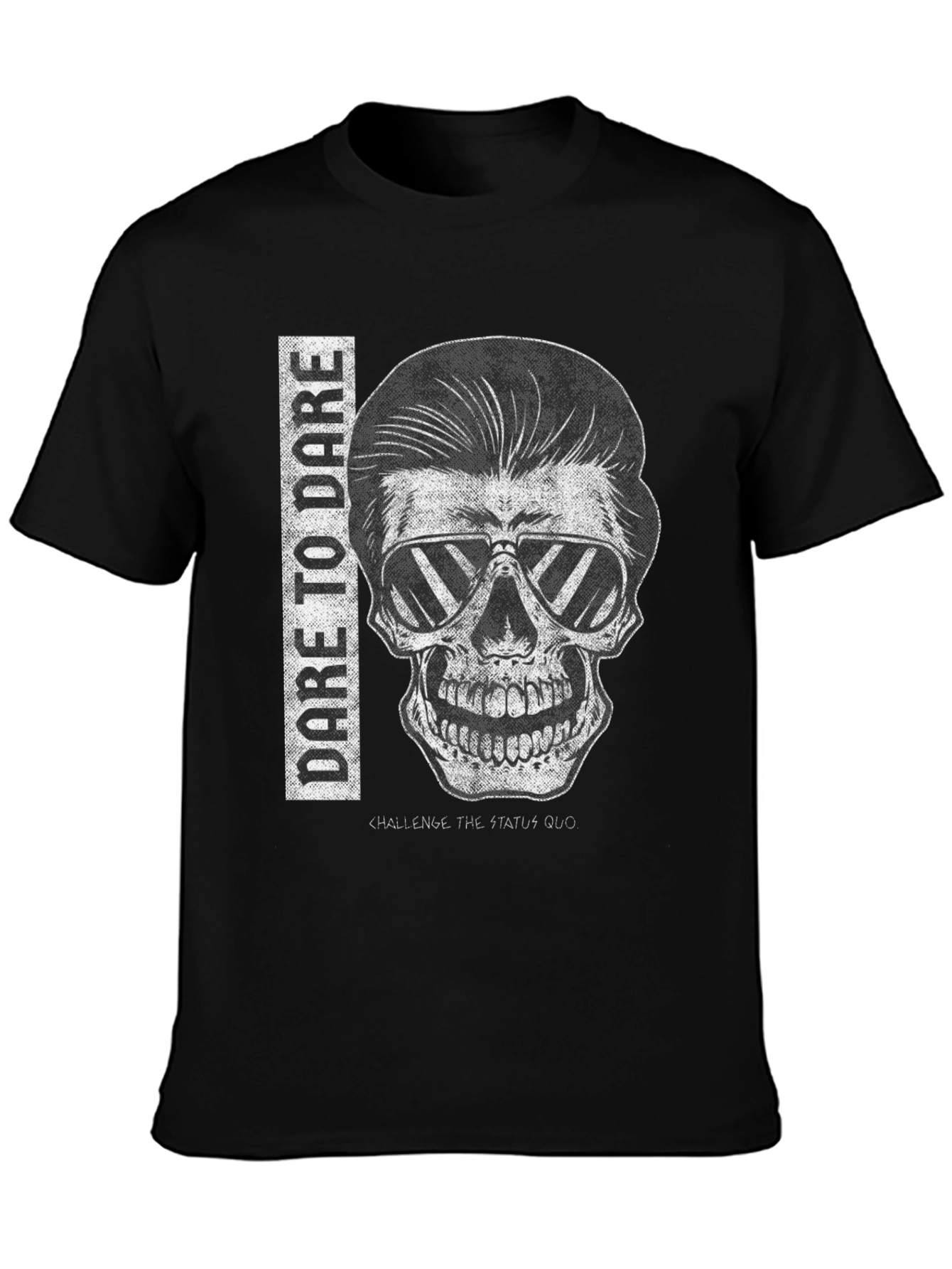 Dare to Dare Skull Graphic Tee - Black