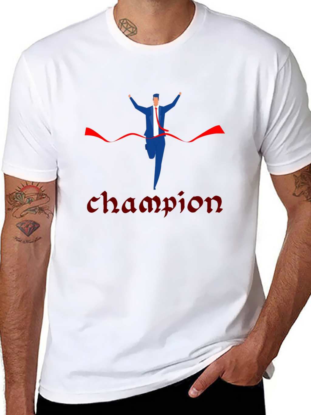 Champion Winner T-Shirt - Business Suit Design
