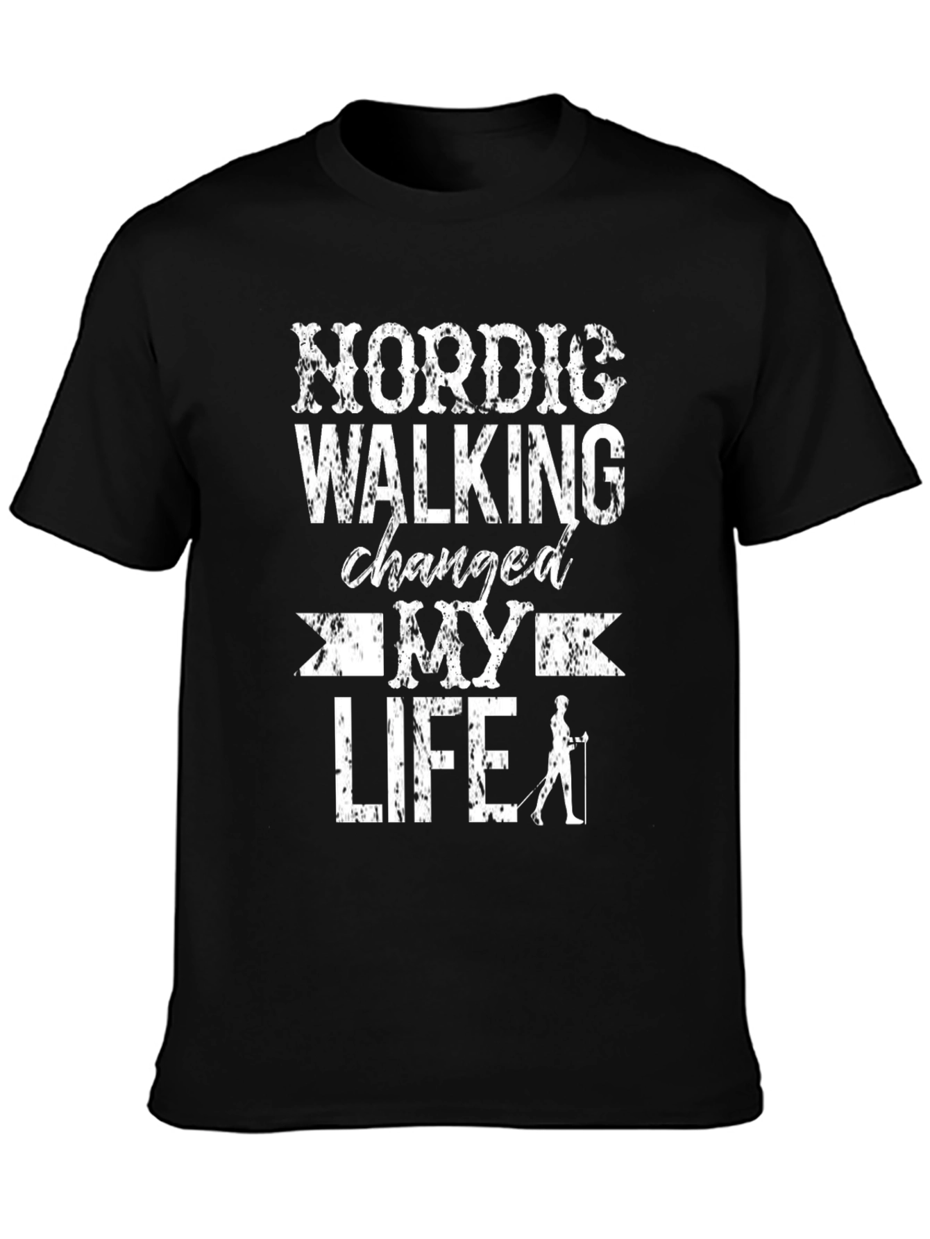 Nordic Walking Changed My Life Black T-Shirt