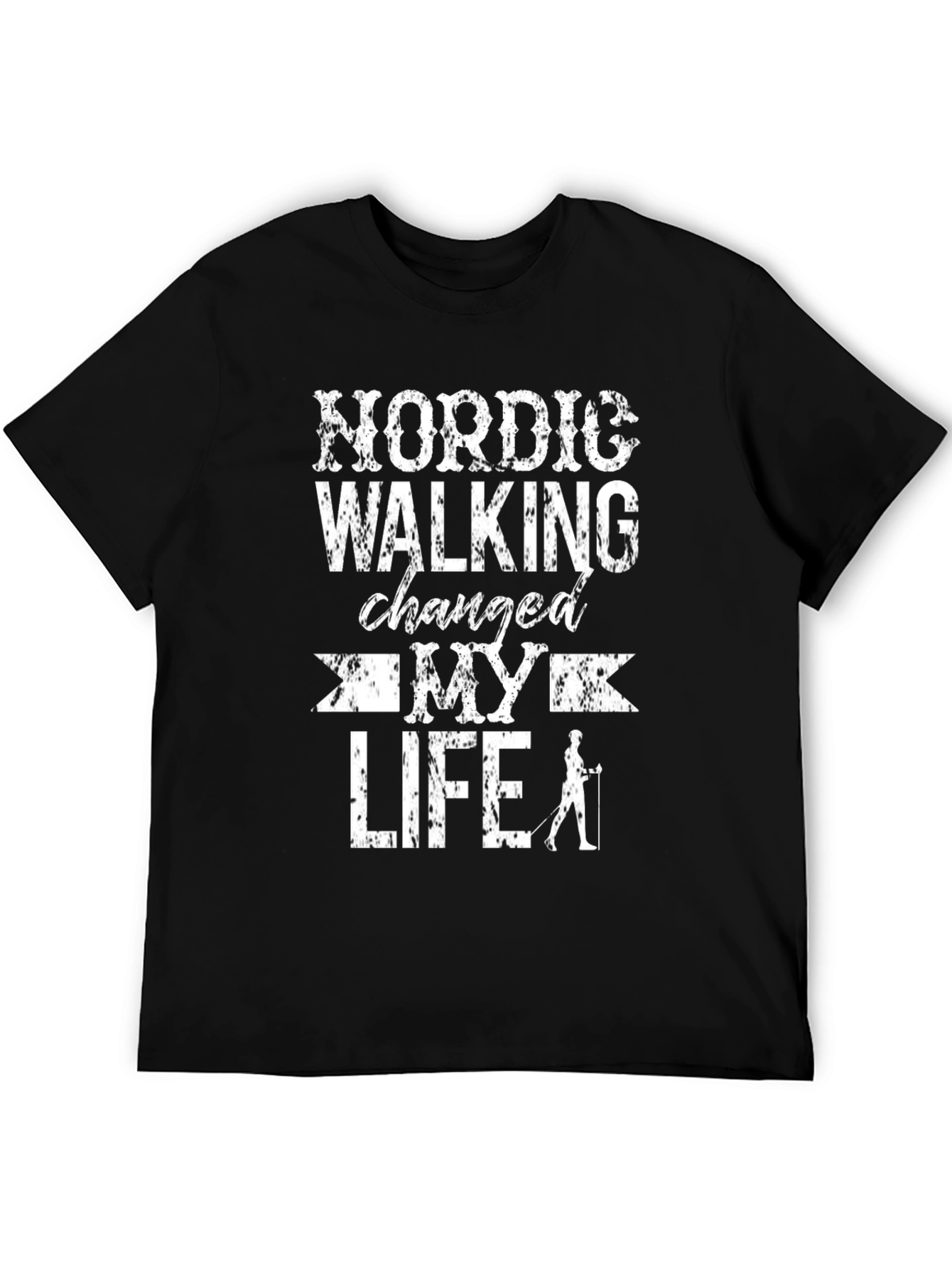 Nordic Walking Changed My Life Black T-Shirt