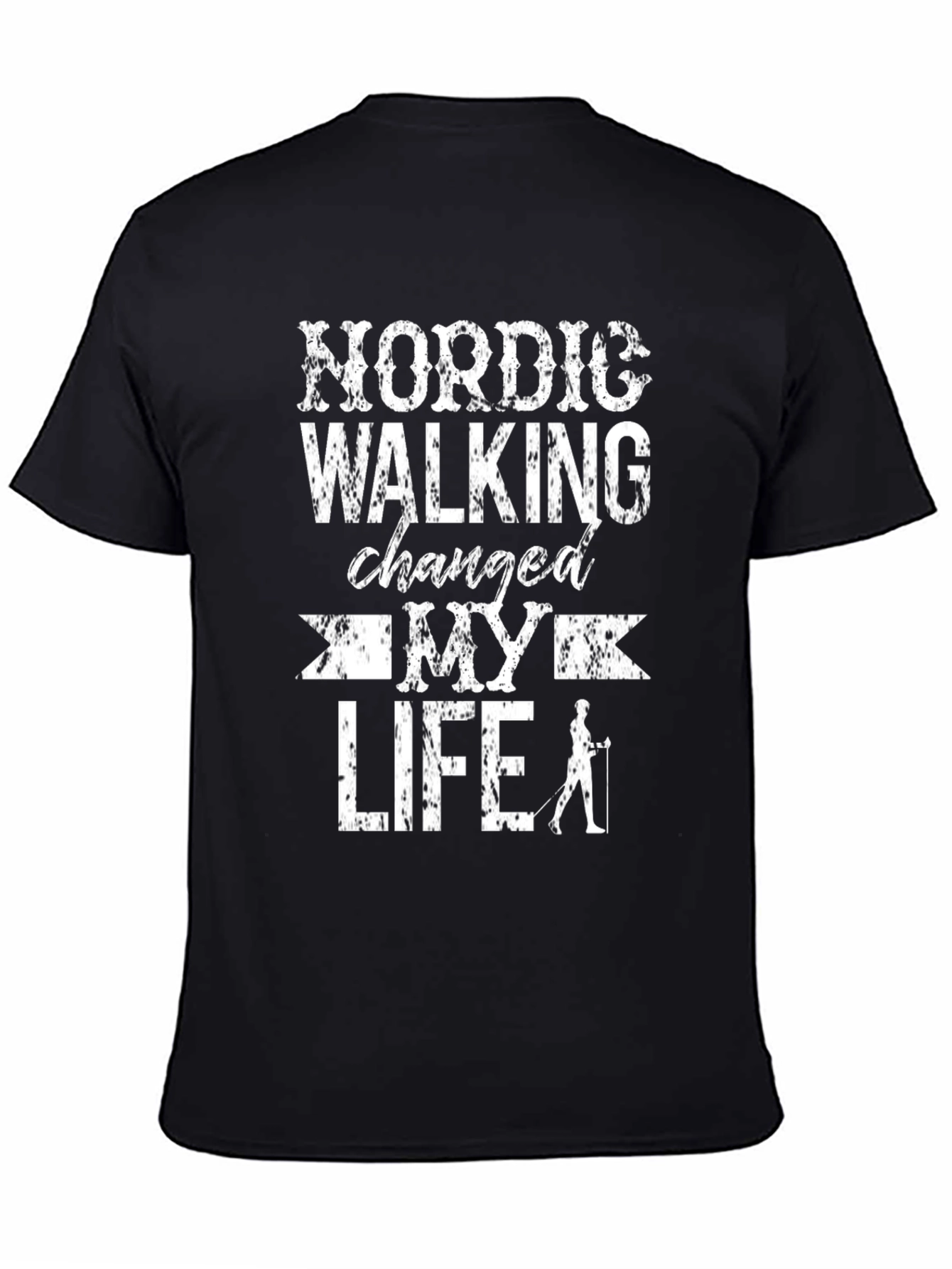 Nordic Walking Changed My Life Black T-Shirt