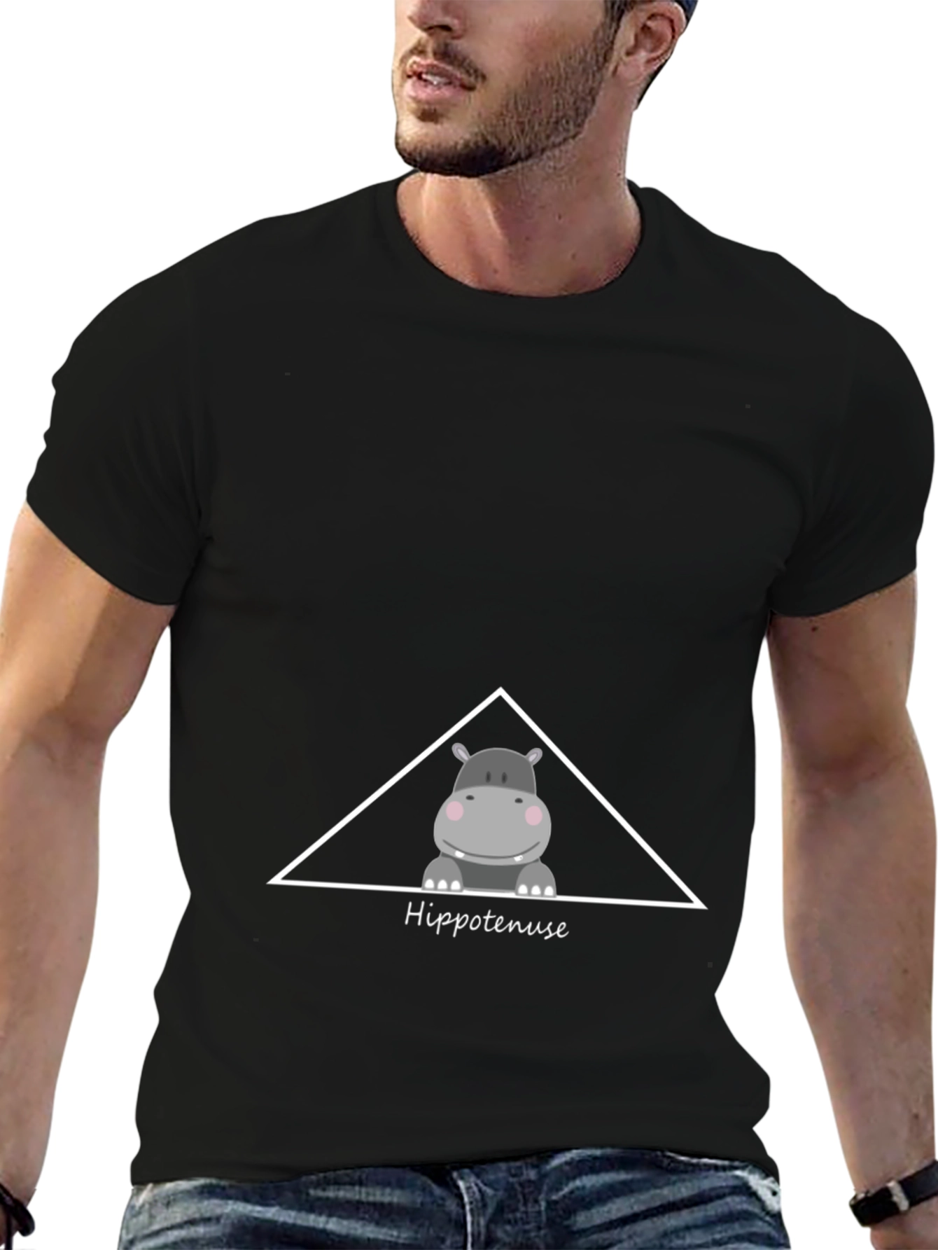 Hippo-tenuse T-Shirt - Funny Math Pun Graphic Tee