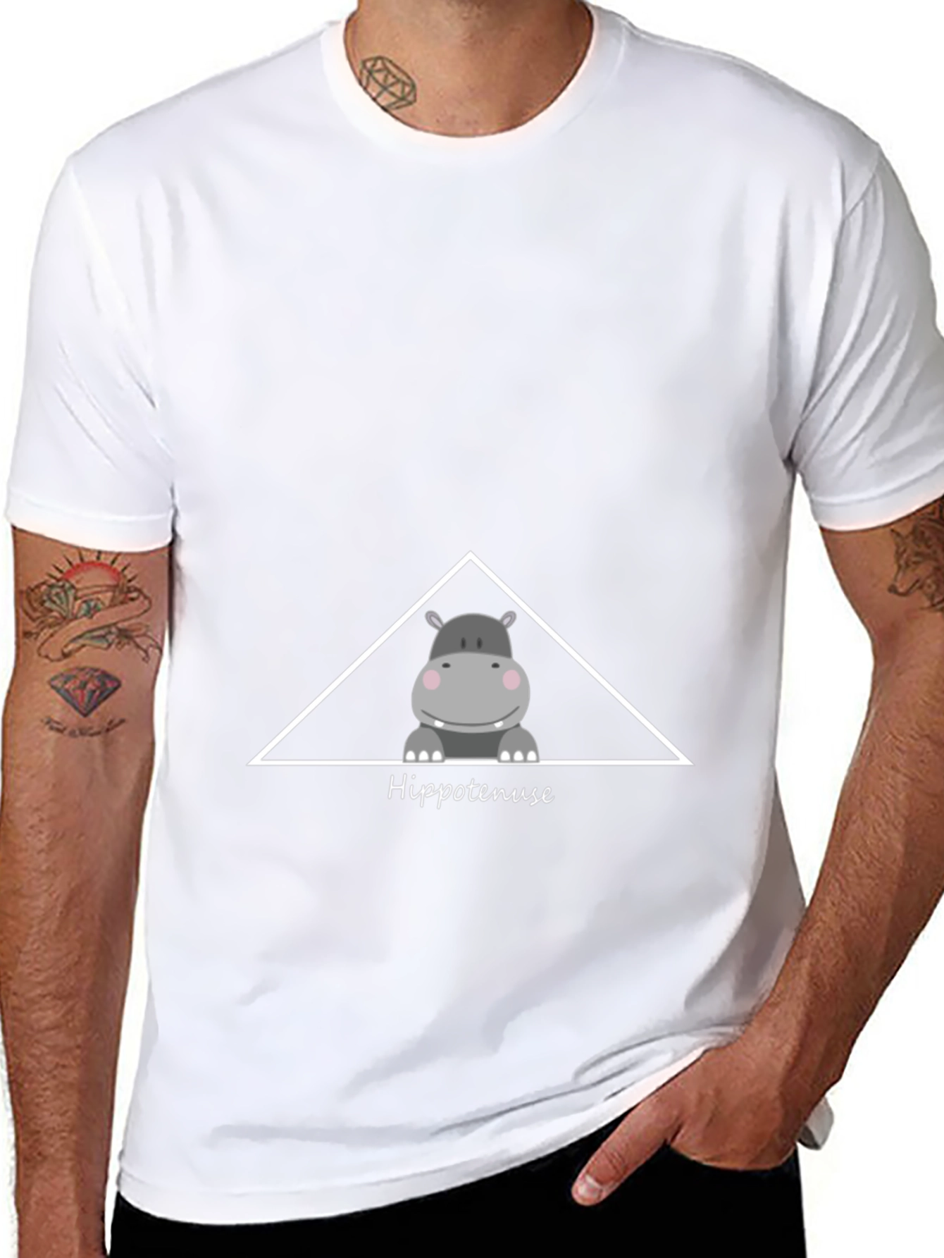 Hippo-tenuse T-Shirt - Funny Math Pun Graphic Tee