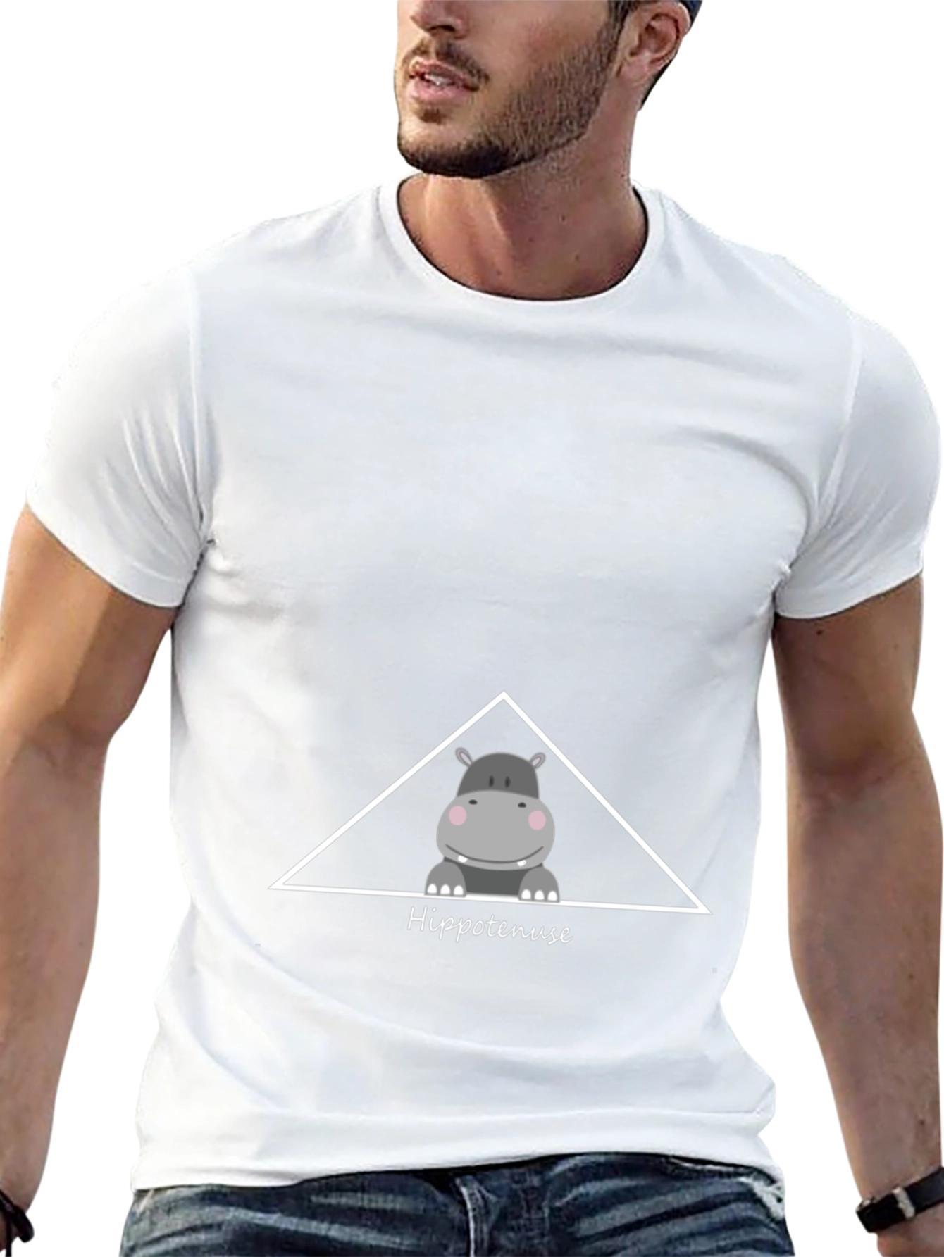 Hippo-tenuse T-Shirt - Funny Math Pun Graphic Tee
