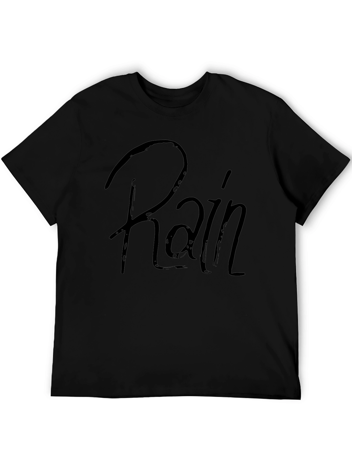 Rain Graphic Tee - Stylish Black T-Shirt