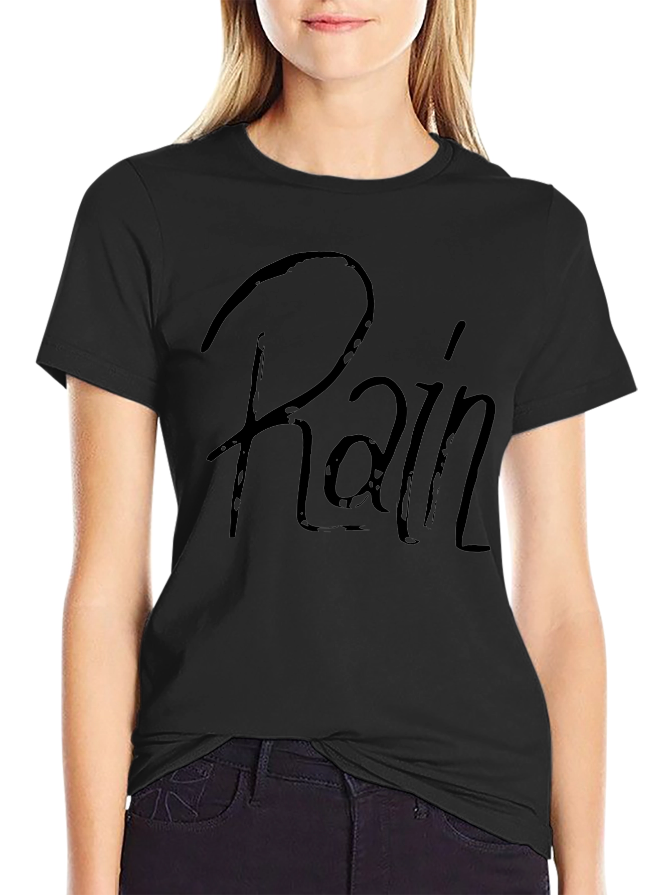 Rain Graphic Tee - Stylish Black T-Shirt