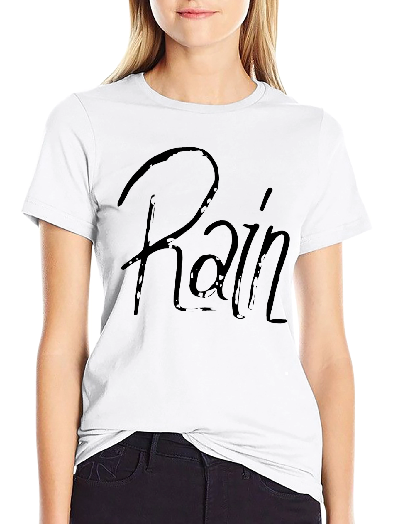 Rain Graphic Tee - Stylish Black T-Shirt