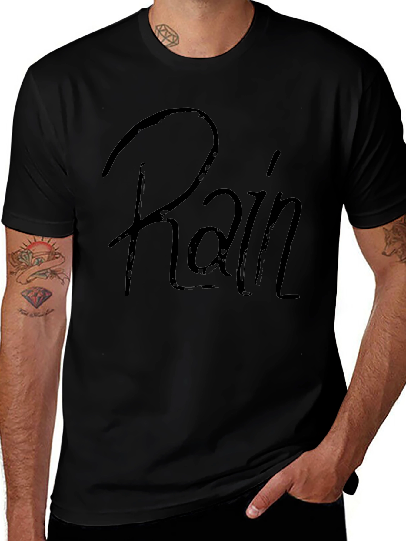 Rain Graphic Tee - Stylish Black T-Shirt