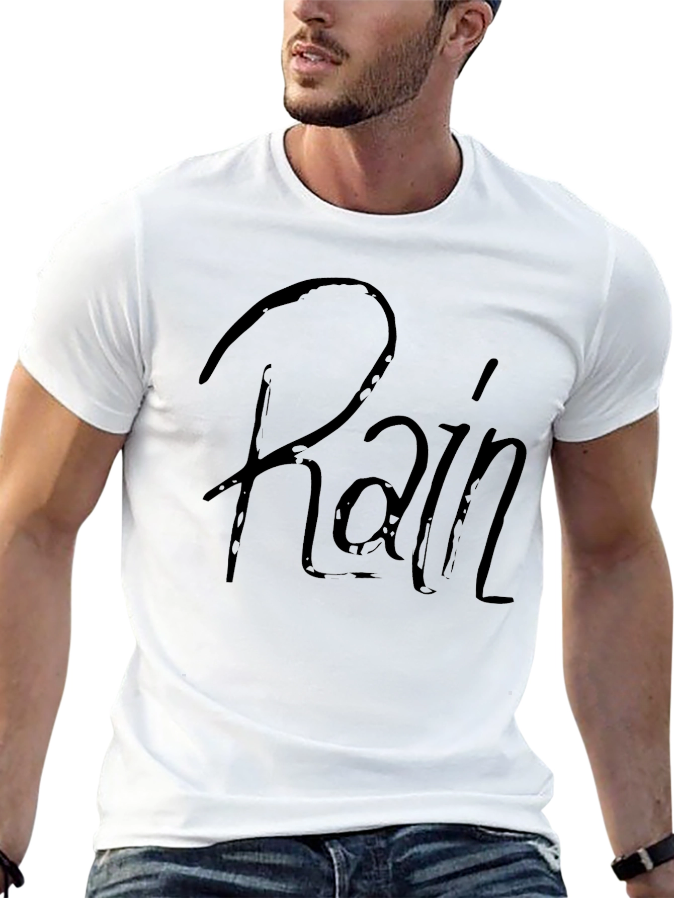 Rain Graphic Tee - Stylish Black T-Shirt