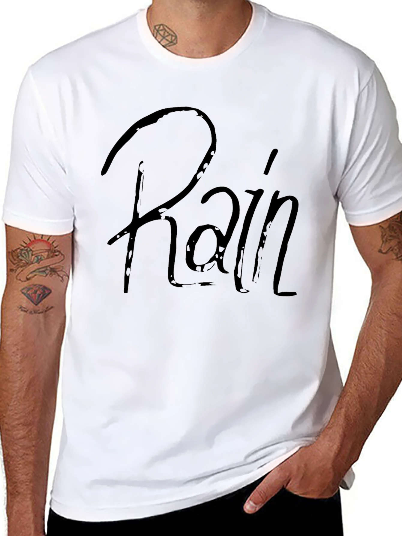 Rain Graphic Tee - Stylish Black T-Shirt