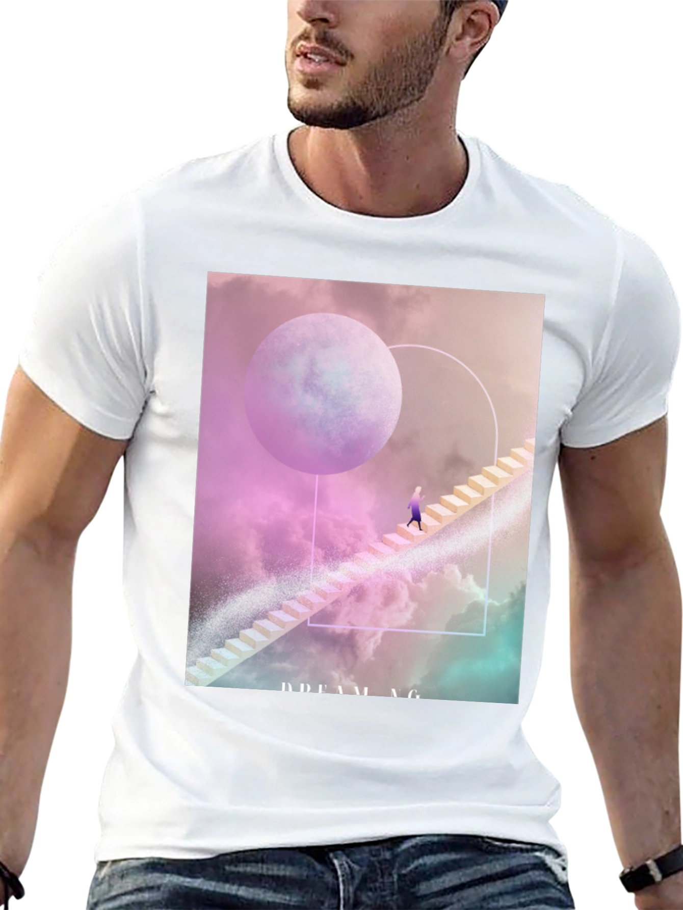 Dreaming T-Shirt: Celestial Stairway Design