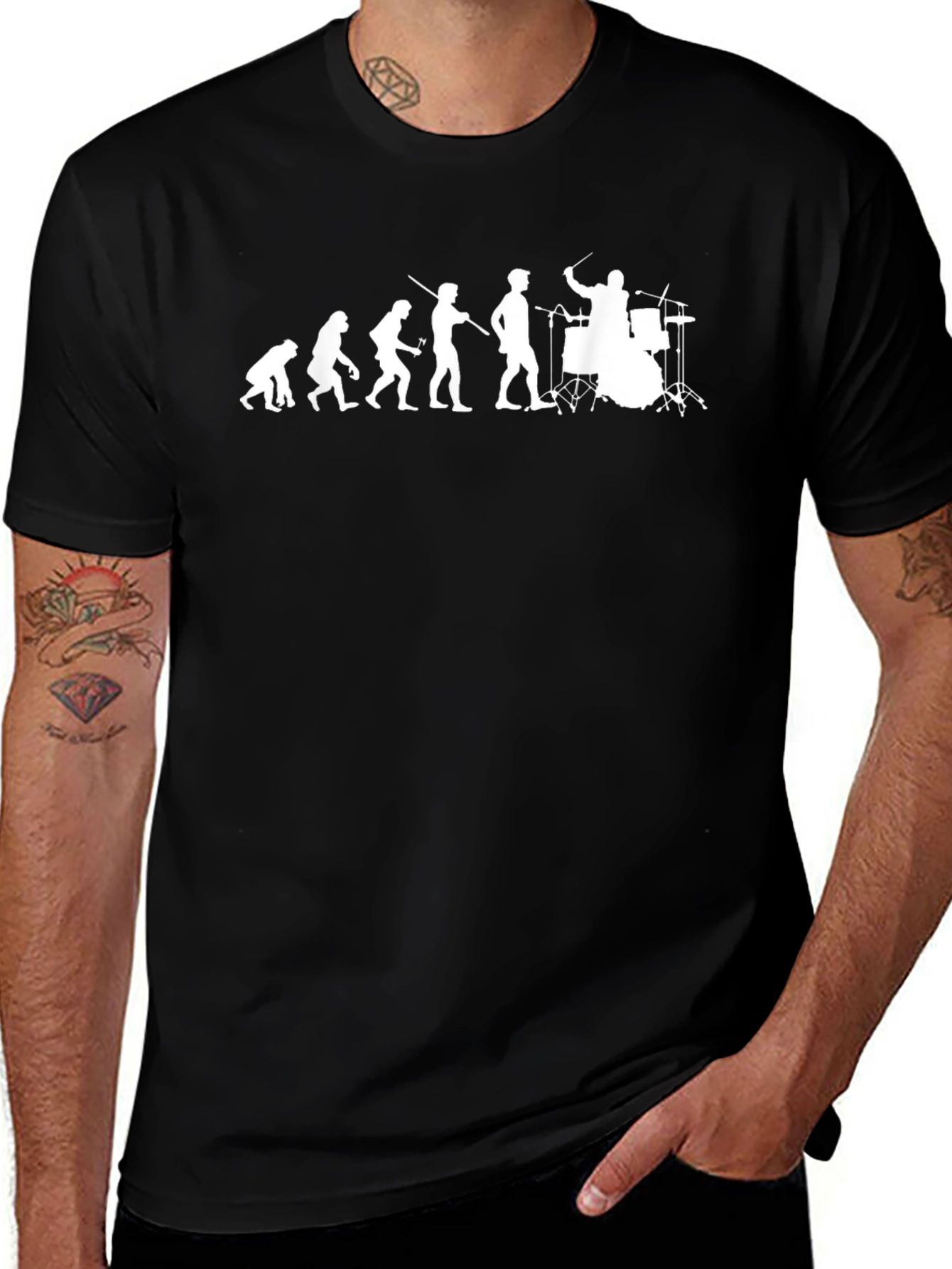 Drummer Evolution T-Shirt - Musician Humor