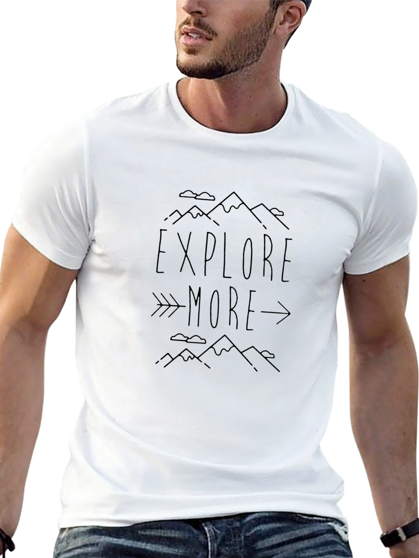 Explore More Graphic Tee - Black Cotton T-Shirt
