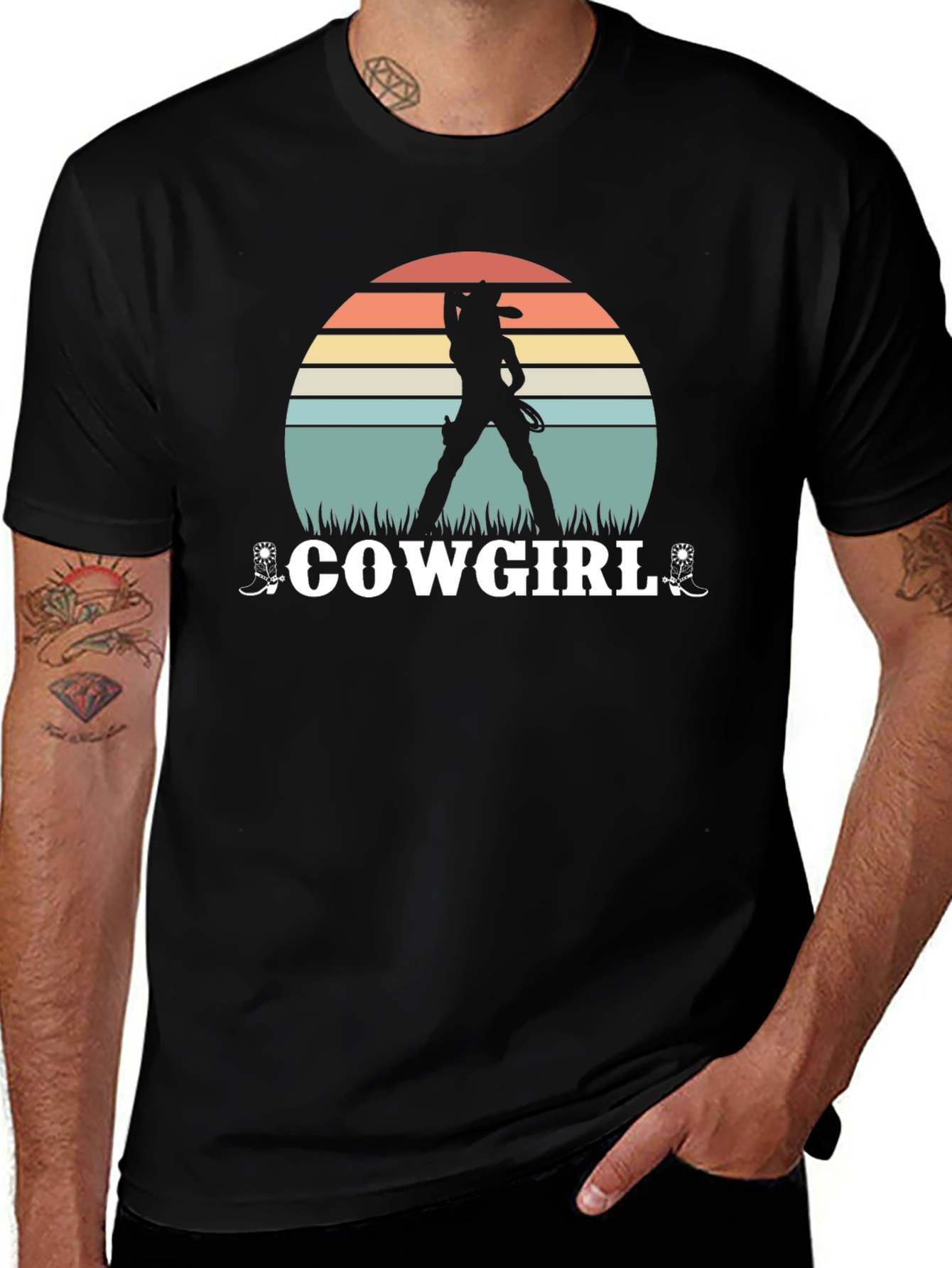 Cowgirl Sunset Graphic Tee - Western Style
